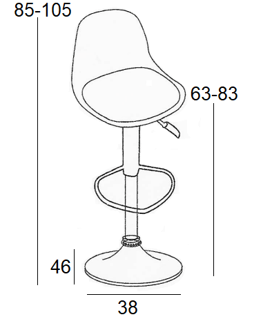 Σκαμπό Μπάρ 2τμχ Bar88 Μαύρο Γκρί Ύφασμα 38x46x105εκ.