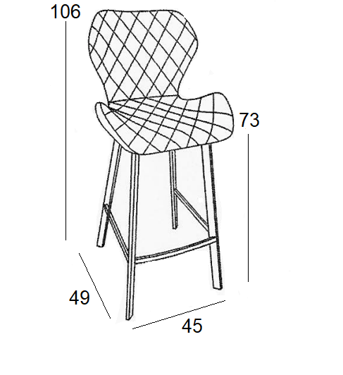 Σκαμπό Μπάρ 2τμχ Martin 73εκ. Γκρί Ύφασμα 45x49x73-106εκ.