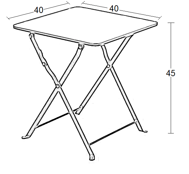 ALMA 40X40X45εκ. ΜΑΥΡΟ ΤΡΑΠΕΖΙ ΜΕΤΑΛΛΙΚΟ ΠΤΥΣ/ΝΟ