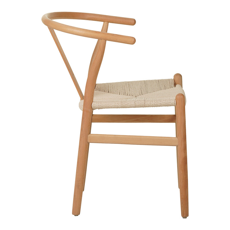 Καρέκλα Wishbone  rubberwood-σχοινί σε φυσική απόχρωση 60x51x80εκ