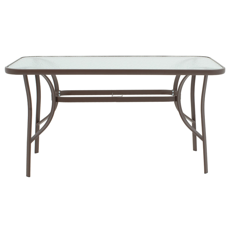 Μοντέρνο Τραπέζι Ensure  μέταλλο καφέ-γυαλί 140x80x70εκ