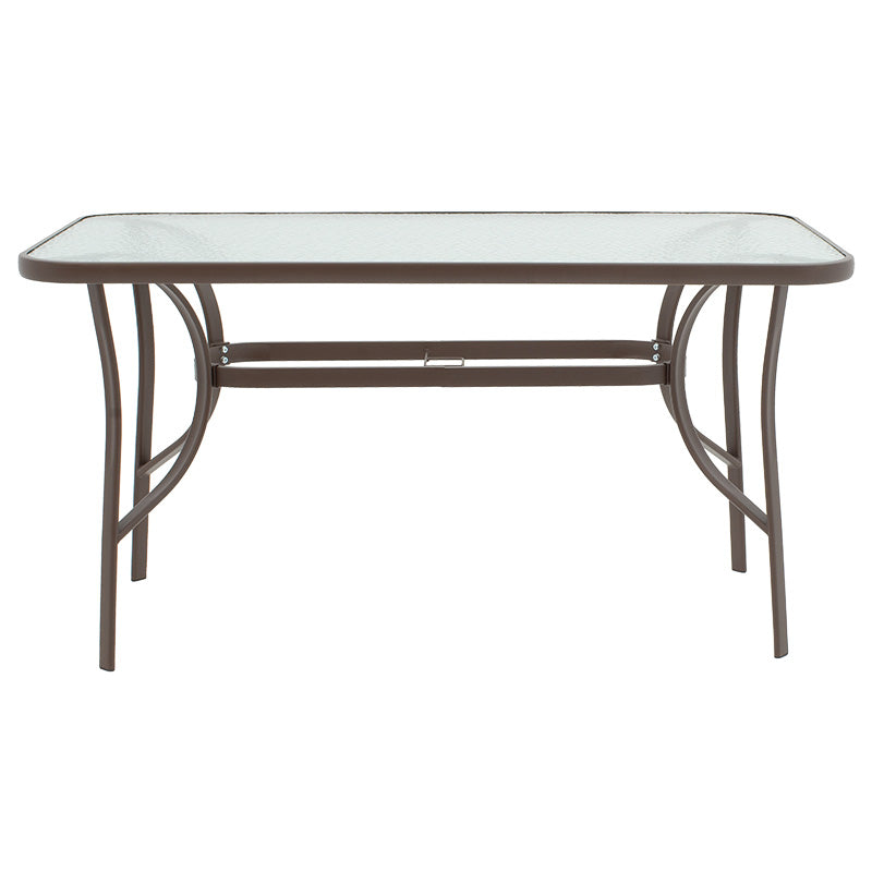 Μοντέρνο Τραπέζι Ensure  μέταλλο καφέ-γυαλί tempered 120x70x70εκ