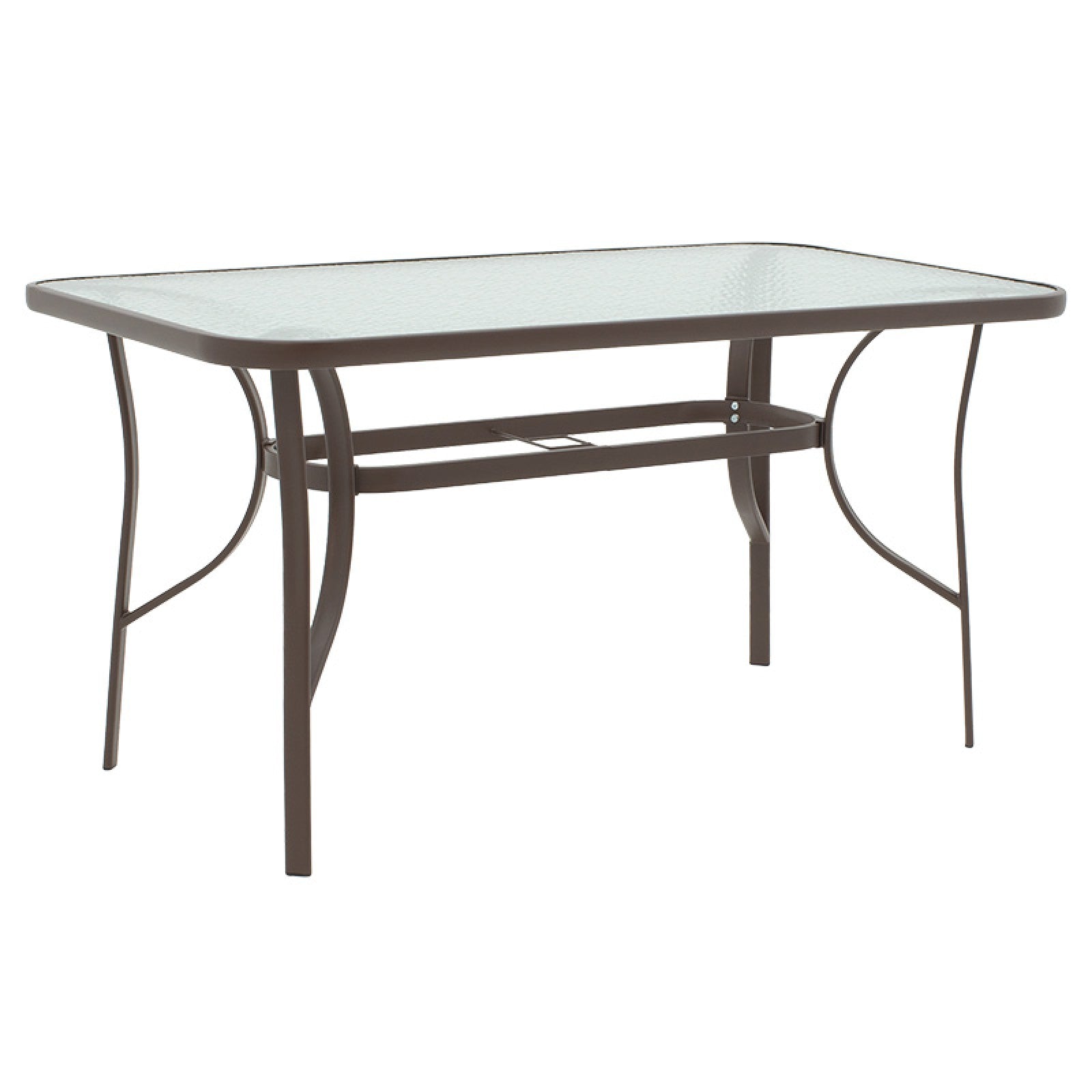 Μοντέρνο Τραπέζι Ensure  μέταλλο καφέ-γυαλί tempered 120x70x70εκ