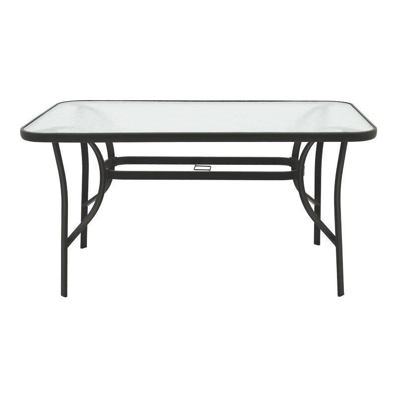 Μοντέρνο Τραπέζι Ensure  μέταλλο μαύρο-γυαλί 140x80x70εκ