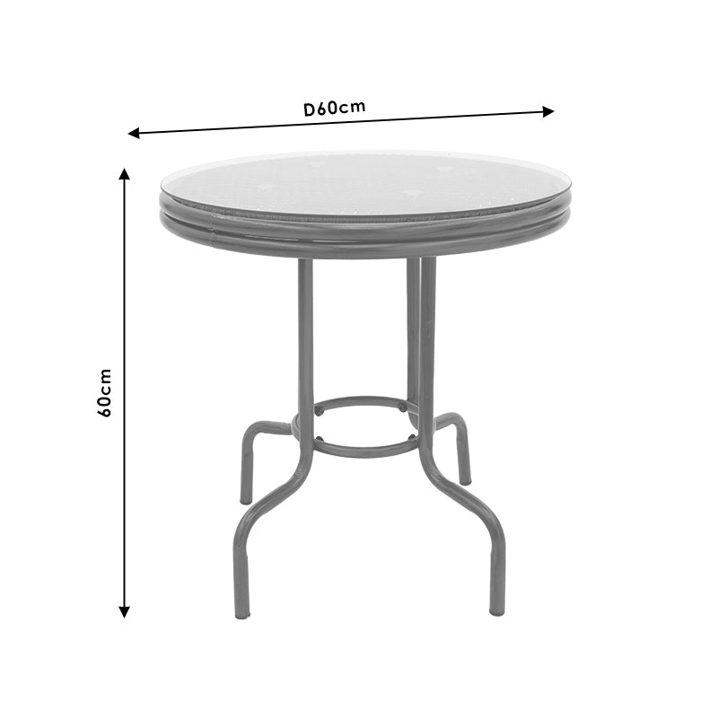 Μοντέρνο Τραπέζι Paula  μέταλλο-pe rattan καφέ Φ60x60εκ