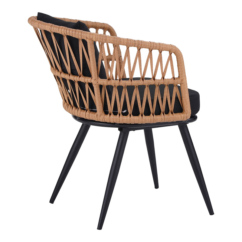 Αναπαυτική Πολυθρόνα Naoki  pe rattan -metal σε φυσική απόχρωση με