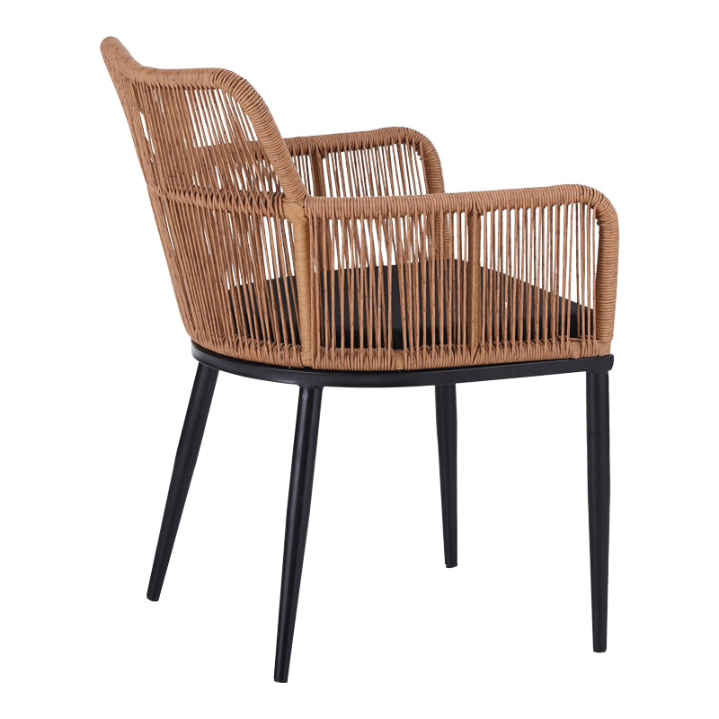 Αναπαυτική Πολυθρόνα Naoki  pe rattan -metal σε φυσική απόχρωση με