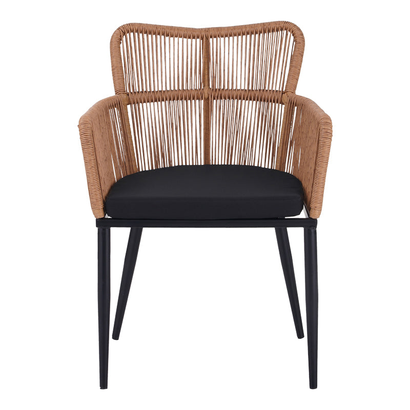 Αναπαυτική Πολυθρόνα Naoki  pe rattan -metal σε φυσική απόχρωση με