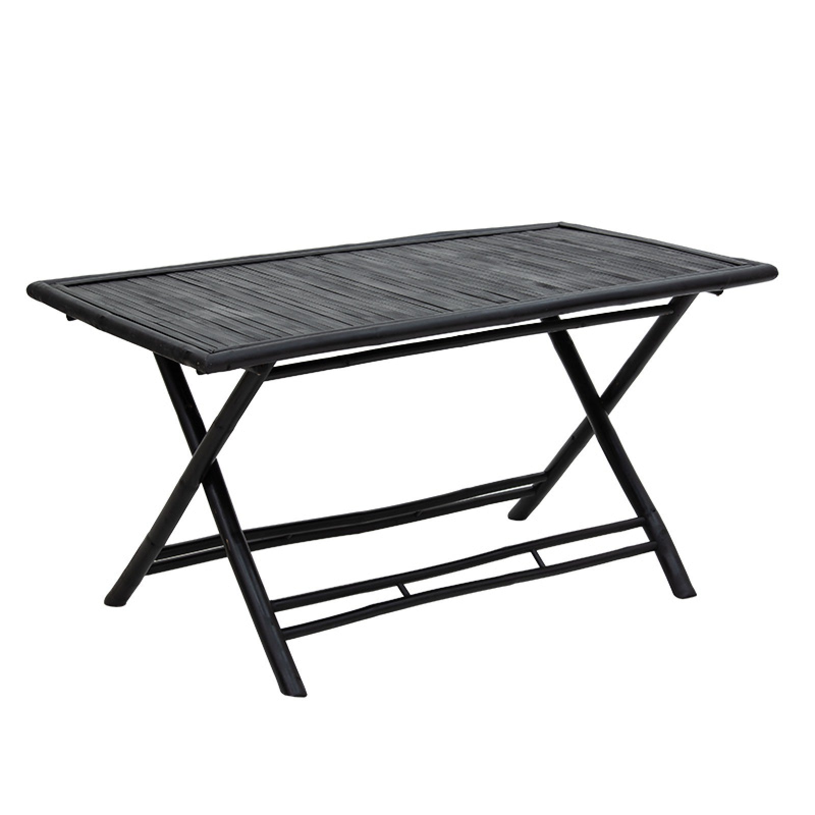 Μοντέρνο Τραπέζι Badou  πτυσσόμενο bamboo μαύρο 150x80x77εκ