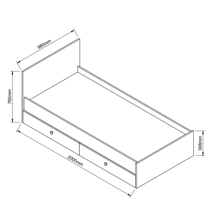 Κρεβάτι Μονό ArteLibre AMARI Δρυς Μοριοσανίδα 200x98cm