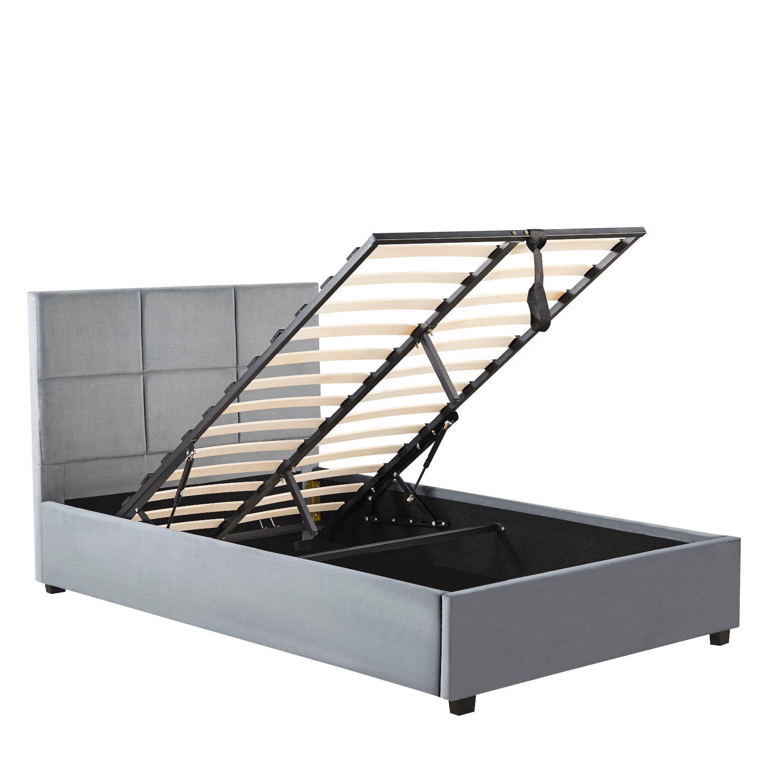 Κρεβάτι Μονό ArteLibre CLOUDREST Γκρι Ύφασμα 213x130x109.5cm (Στρώμα 120x200cm)