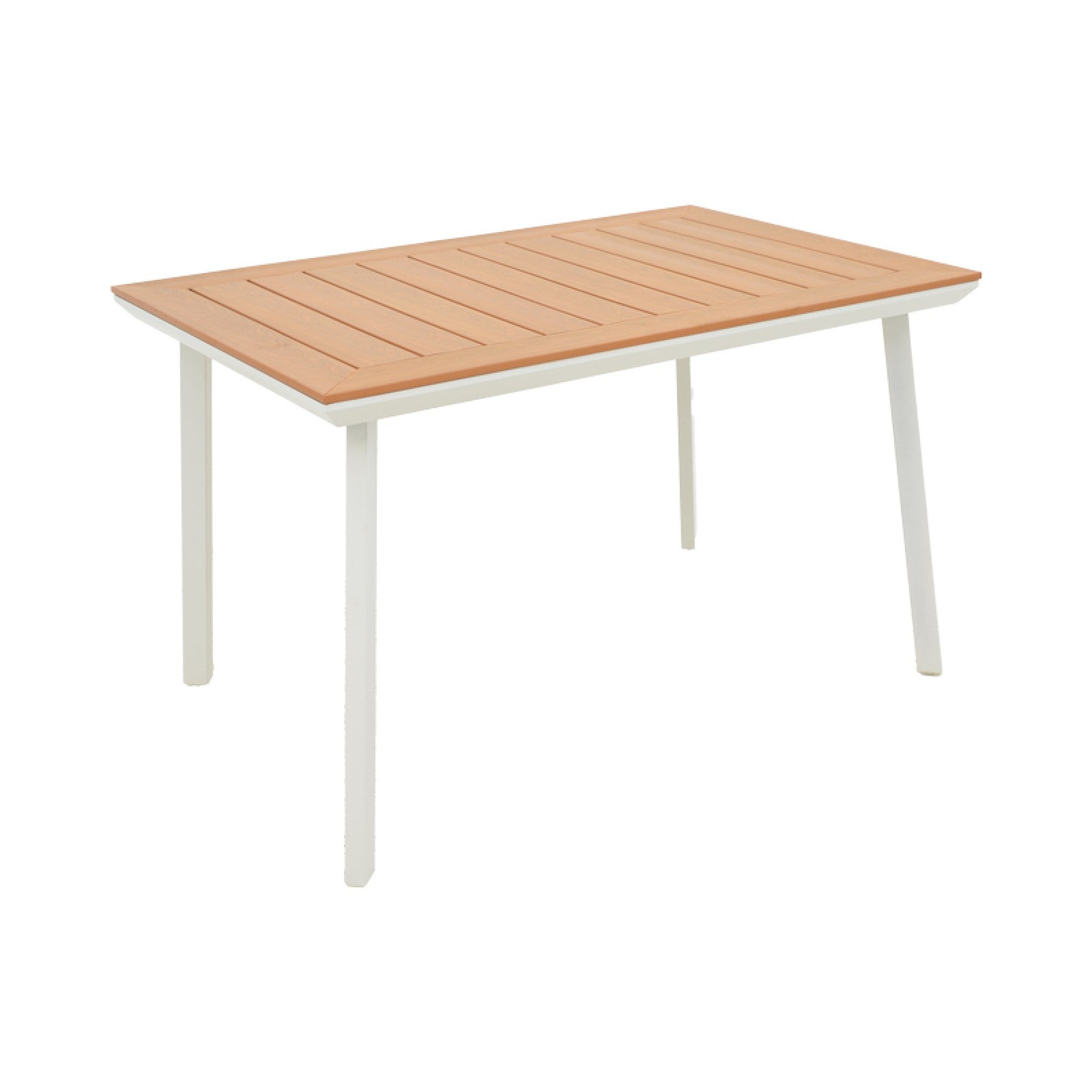 Μοντέρνο Τραπέζι Griffith  λευκό αλουμίνιο και plywood σε φυσική