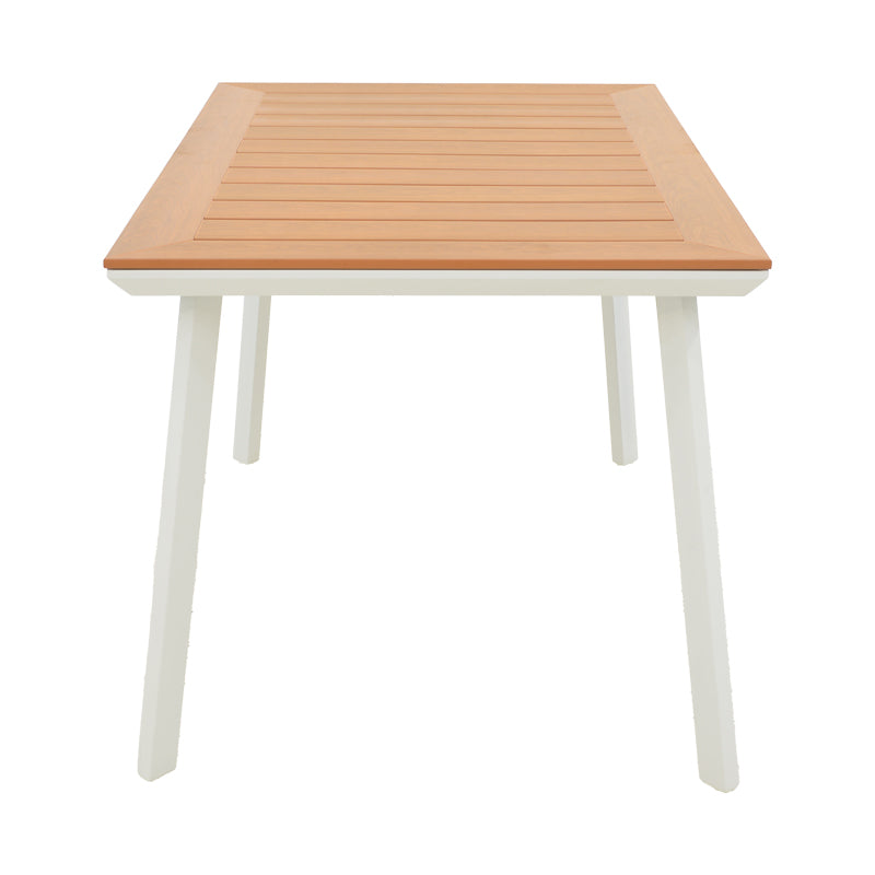 Μοντέρνο Τραπέζι Griffith  λευκό αλουμίνιο και plywood σε φυσική