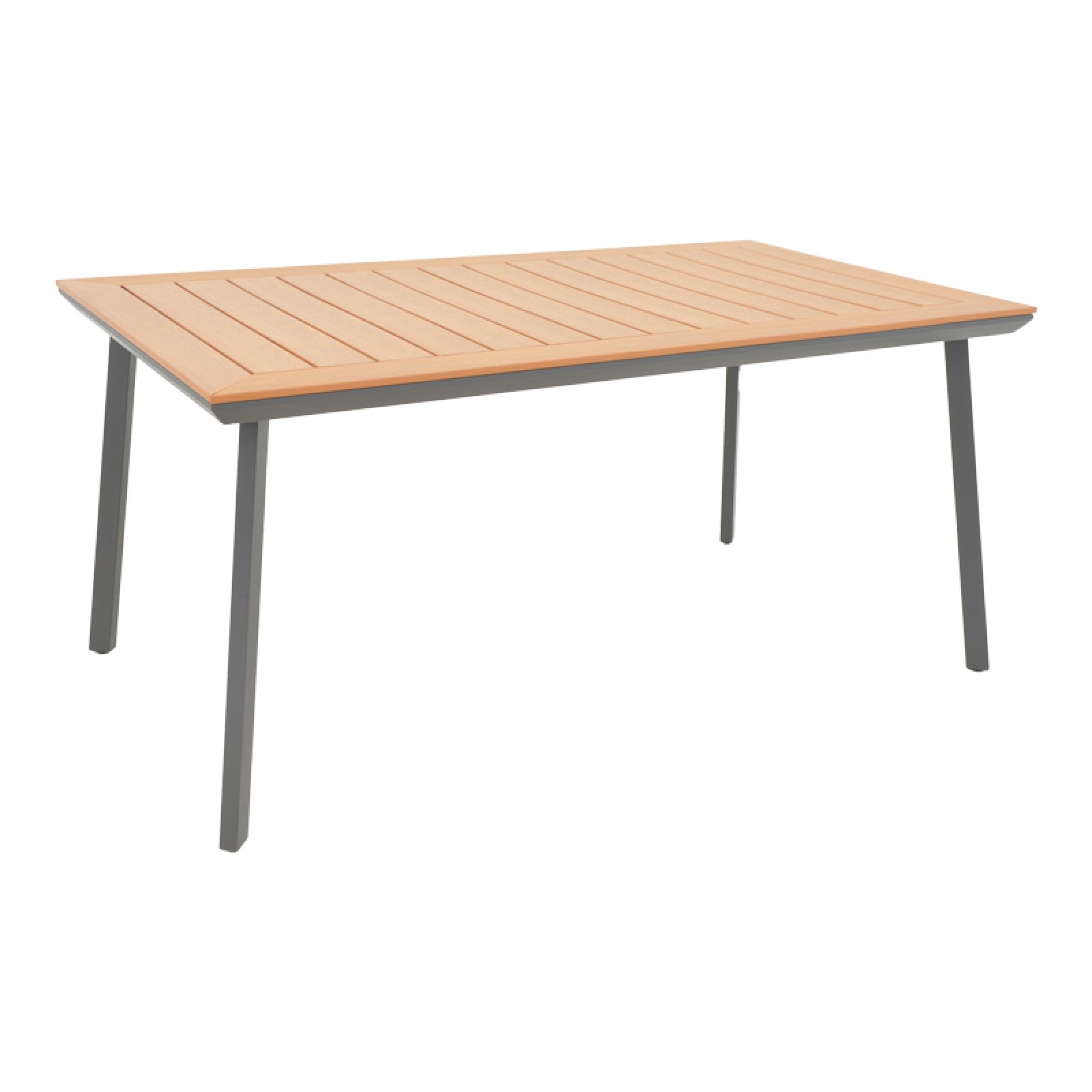 Μοντέρνο Τραπέζι Griffith  μαύρο αλουμίνιο και plywood σε φυσική