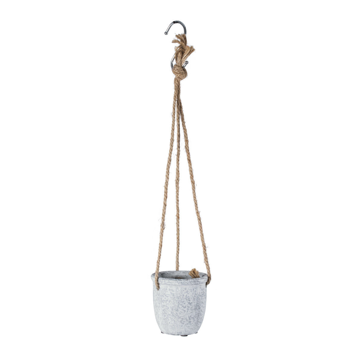 Artificial Garden Scorpios Κρεμαστό Πήλινο Κεραμικό Κασπώ Γλάστρα - Flower Pot Γκρι Φ8.5Cm X Υ36Cm