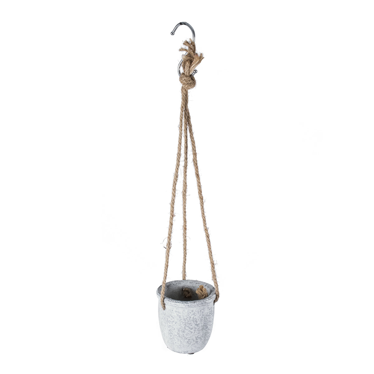 Artificial Garden Scorpios Κρεμαστό Πήλινο Κεραμικό Κασπώ Γλάστρα - Flower Pot Γκρι Φ8.5Cm X Υ36Cm