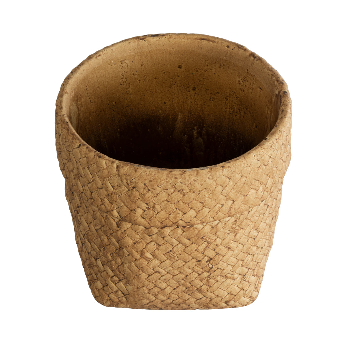 Artificial Garden Mendoza Διακοσμητικό Κεραμικό Κασπώ Γλάστρα - Flower Pot Καφέ Φ16.5 X Υ15.5Cm