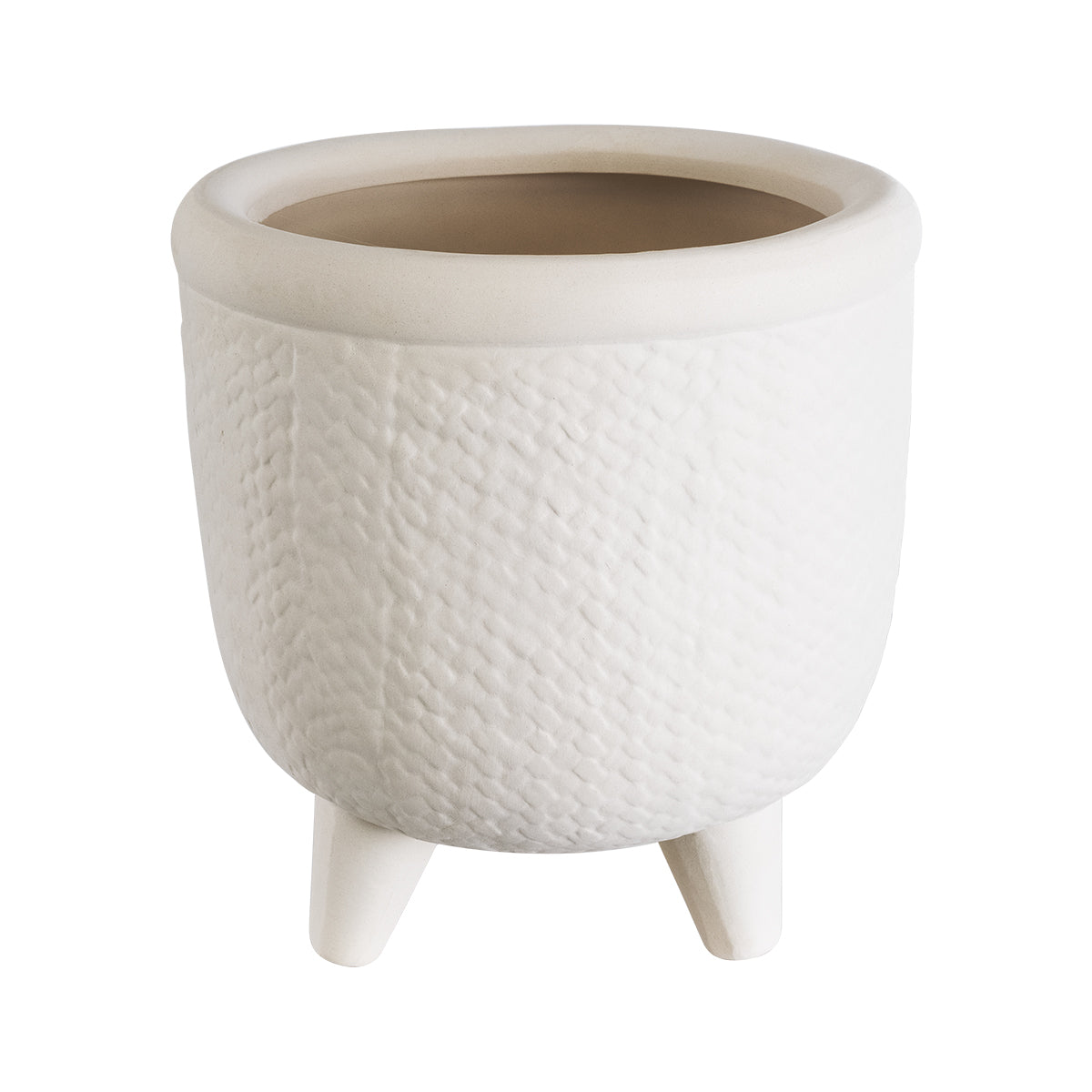 Artificial Garden Yukatan Διακοσμητικό Κεραμικό Κασπώ Γλάστρα - Flower Pot Μπεζ Φ16 X Υ17.5Cm