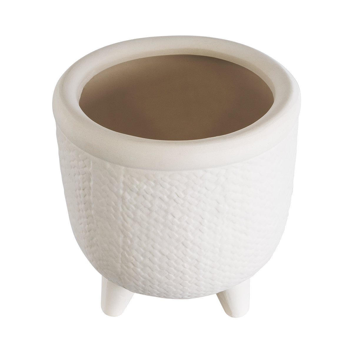 Artificial Garden Yukatan Διακοσμητικό Κεραμικό Κασπώ Γλάστρα - Flower Pot Μπεζ Φ16 X Υ17.5Cm