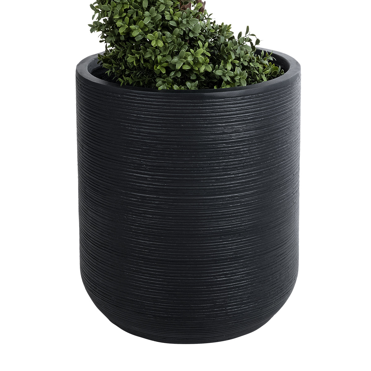 Artificial Garden Damascus Διακοσμητικό Πολυεστερικό Τσιμεντένιο Κασπώ Γλάστρα - Flower Pot Μαύρο Φ45 X Υ45Cm
