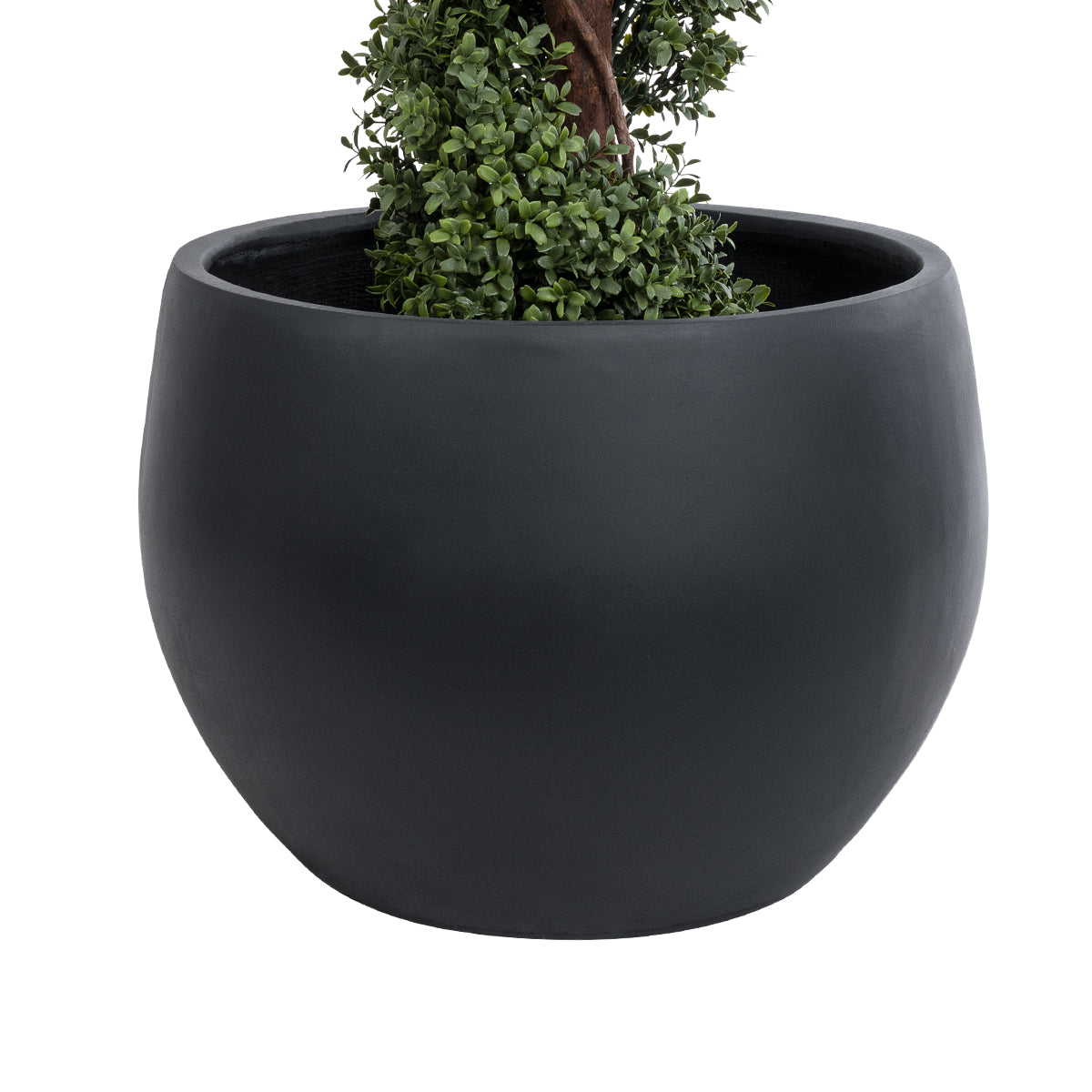 Artificial Garden Vitoria Διακοσμητικό Πολυεστερικό Τσιμεντένιο Κασπώ Γλάστρα - Flower Pot Μαύρο Φ55 X Υ40Cm
