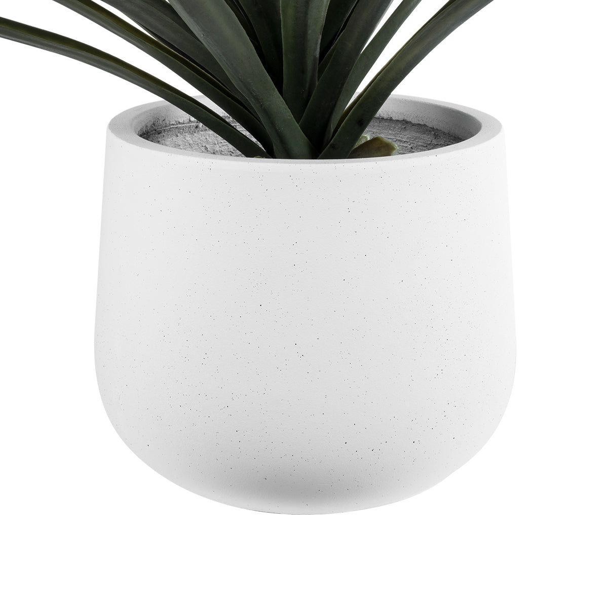 Artificial Garden Chelsea Διακοσμητικό Πολυεστερικό Τσιμεντένιο Κασπώ Γλάστρα - Flower Pot Λευκό Με Μαύρες Λεπτομέριες Μ25 X Π27 X Υ30Cm