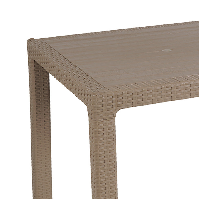 Μοντέρνο Τραπέζι Explore  με UV protection PP cappucino 90x90x73.5εκ