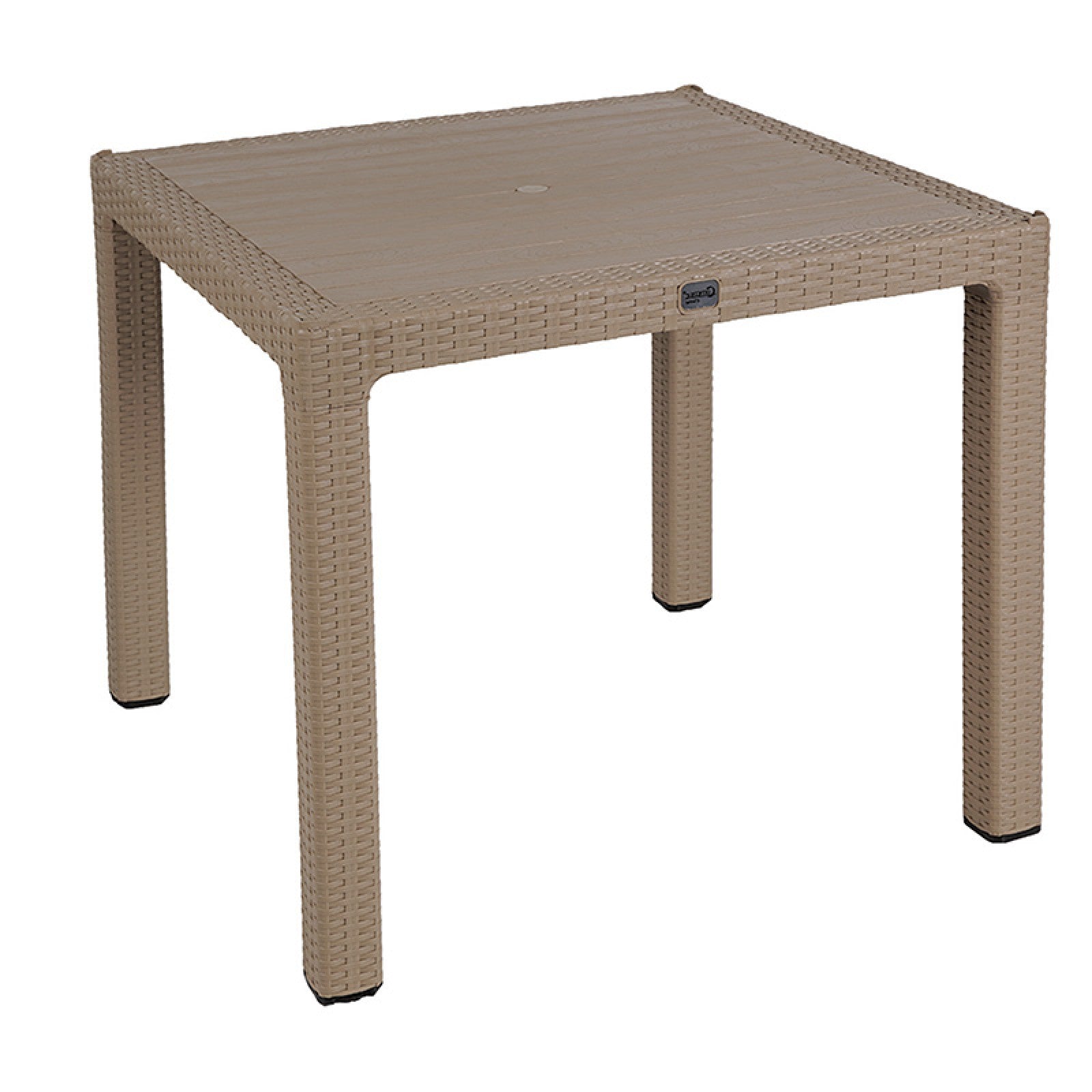Μοντέρνο Τραπέζι Explore  με UV protection PP cappucino 90x90x73.5εκ