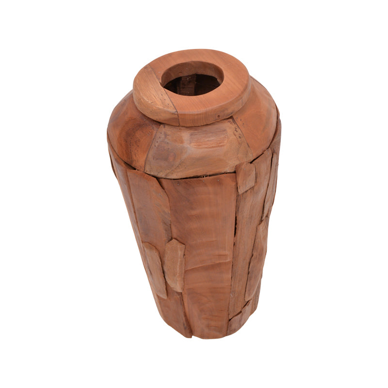 Διακοσμητικό βάζο Archean  teak ξύλο σε φυσική απόχρωση Φ30x60εκ