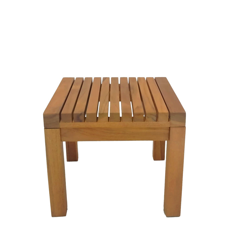 Τραπεζάκι ξαπλώστρας Poly  teak ξύλο σε φυσική απόχρωση 35x35x30εκ