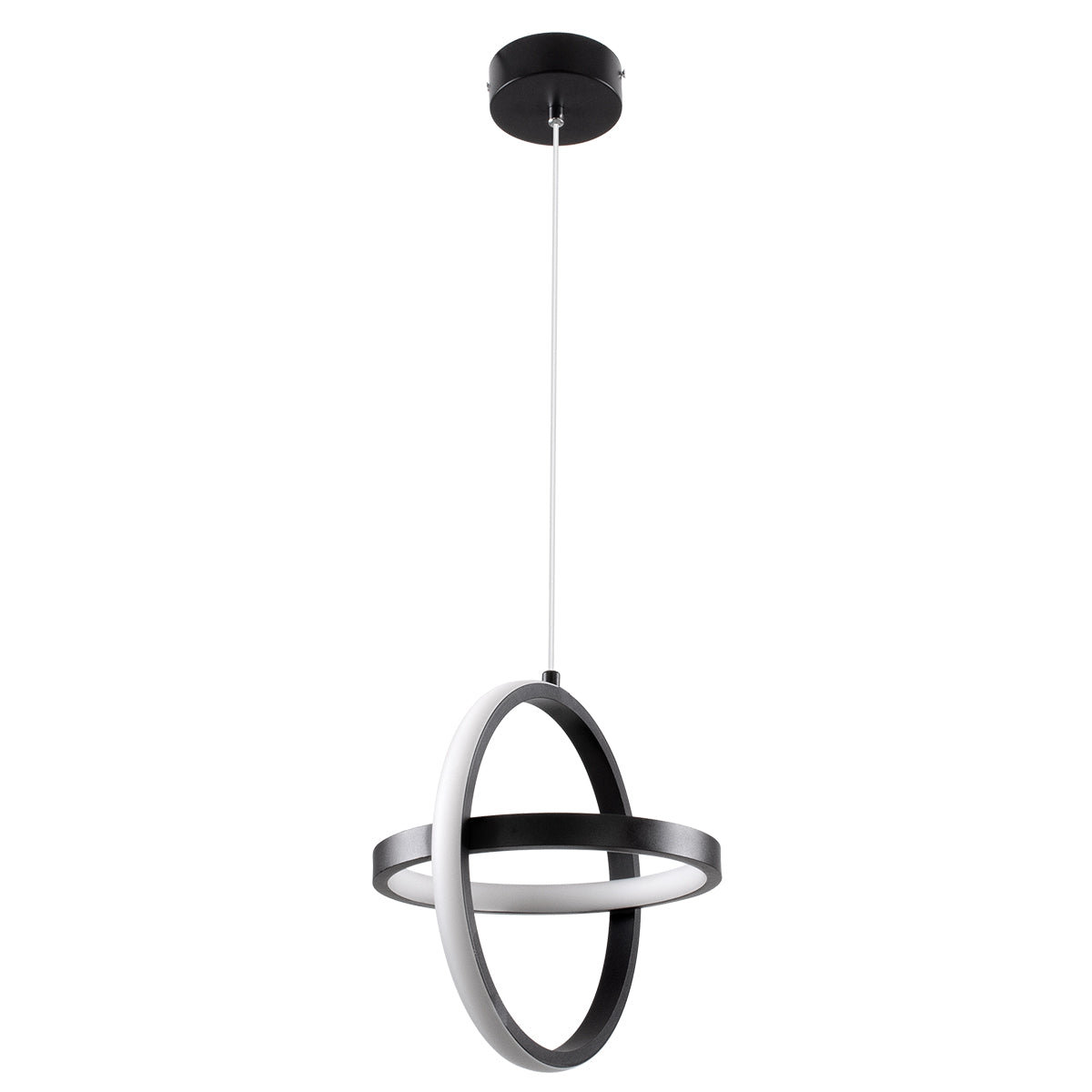 Alice Κρεμαστό Φωτιστικό Οροφής Design Cct 20W 2400Lm 300° 220-240V - Εναλλαγή Φωτισμού Μέσω Διακόπτη On/Off All In One Ψυχρό 6000K+Φυσικό 4500K+Θερμό 2700K Μ25 X Π22 X Υ25Cm - Μαύρο