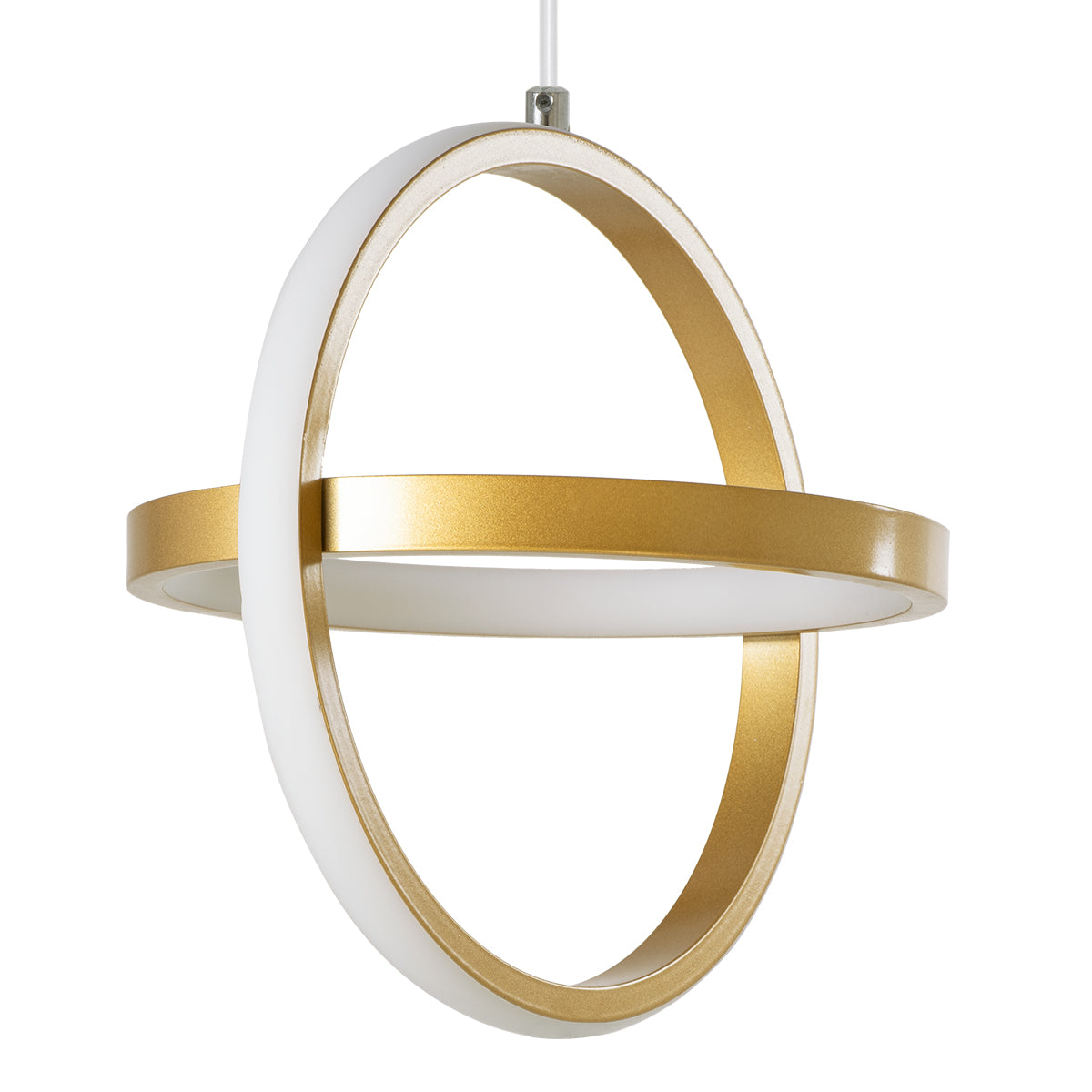 Alice Κρεμαστό Φωτιστικό Οροφής Design Cct 20W 2400Lm 300° 220-240V - Εναλλαγή Φωτισμού Μέσω Διακόπτη On/Off All In One Ψυχρό 6000K+Φυσικό 4500K+Θερμό 2700K Μ25 X Π22 X Υ25Cm - Χρυσό Βούρτσας