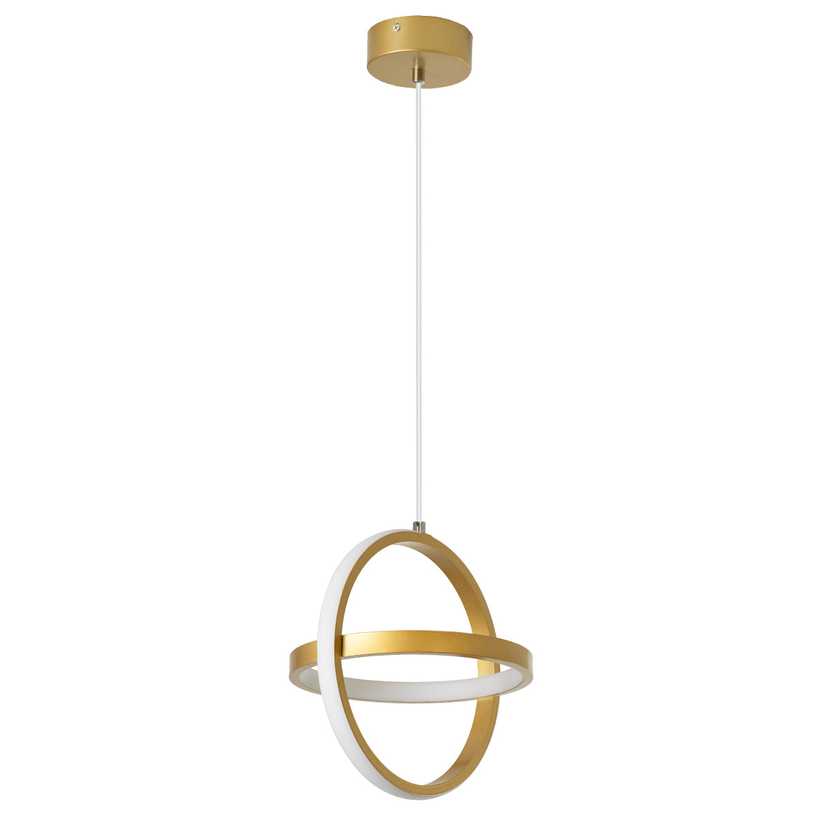 Alice Κρεμαστό Φωτιστικό Οροφής Design Cct 20W 2400Lm 300° 220-240V - Εναλλαγή Φωτισμού Μέσω Διακόπτη On/Off All In One Ψυχρό 6000K+Φυσικό 4500K+Θερμό 2700K Μ25 X Π22 X Υ25Cm - Χρυσό Βούρτσας