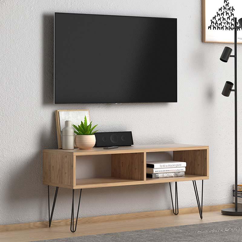 Έπιπλο Τηλεόρασης Fiona Από Μελαμίνη Χρώμα Oak 90x30x41εκ.