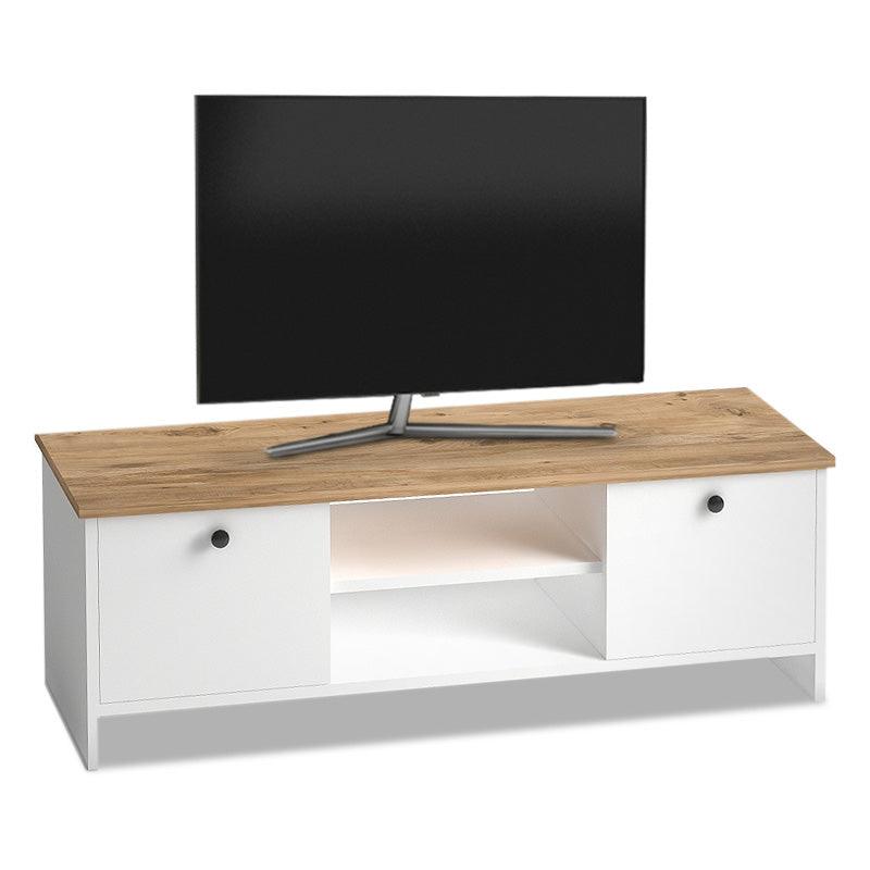 Έπιπλο Τηλεόρασης Cube Από Μελαμίνη Χρώμα Pine - White 120x30x40εκ.