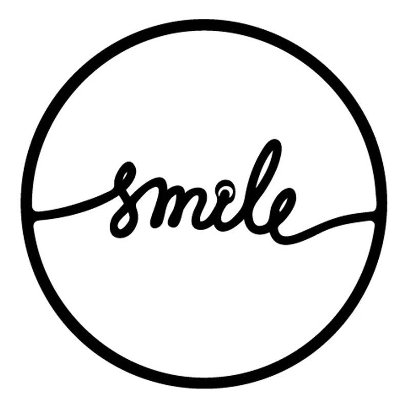 Διακοσμητικό Τοίχου Smile Μεταλλικό Χρώμα Μαύρο 45x2x45εκ.