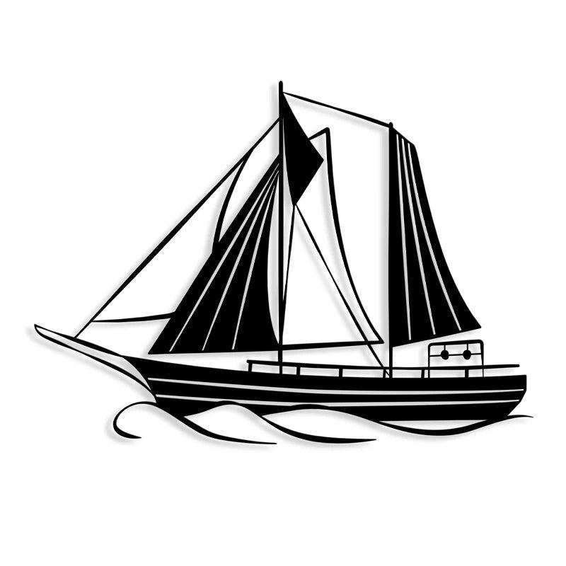 Διακοσμητικό Τοίχου Sail Μεταλλικό Χρώμα Μαύρο 55x2x40εκ.