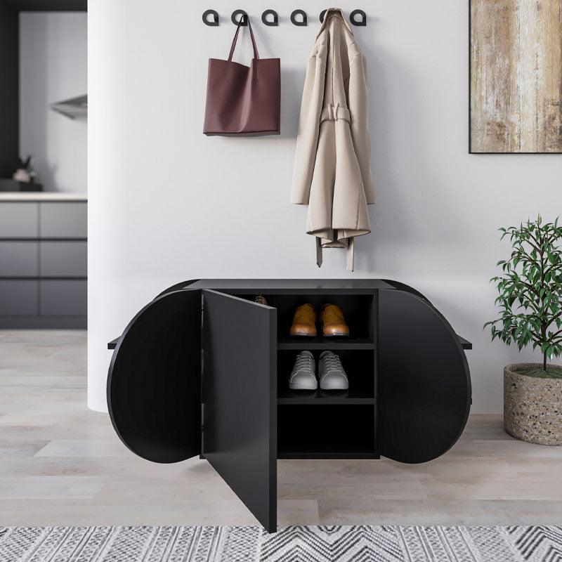 Παπουτσοθήκη Pozy Χρώμα Black Bute 110x40,4x50εκ.