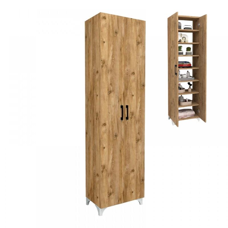 Ντουλάπα - Παπουτσοθήκη Μελαμίνης Lilly Χρώμα Pine Oak 49x32x178εκ.