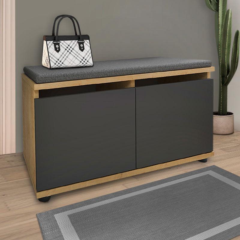 Παπουτσοθήκη Μελαμίνης Twain 8 Ζευγών Χρώμα Sapphire Oak - Ανθρακί