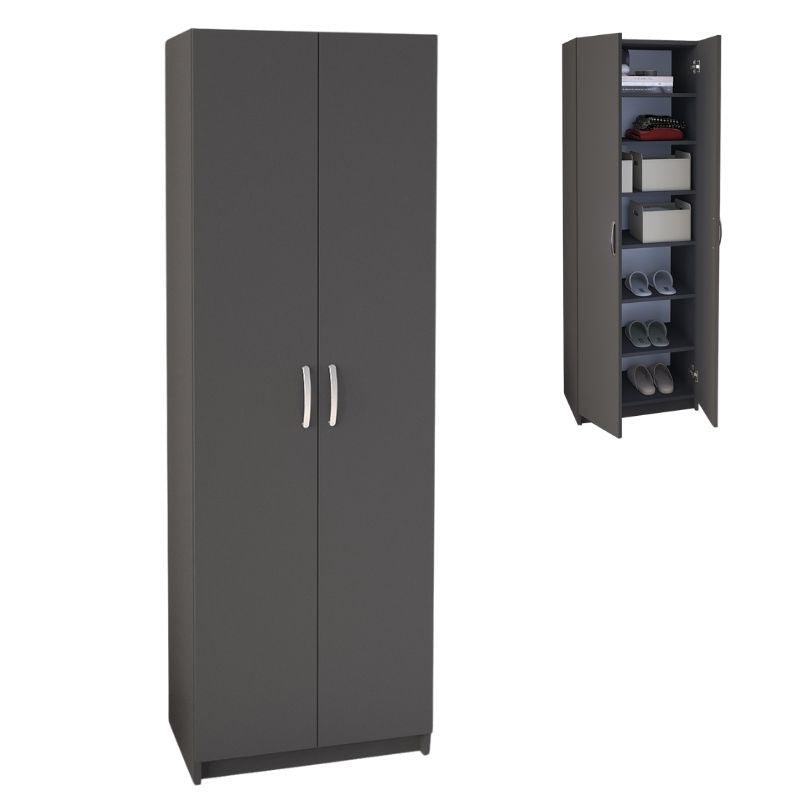Παπουτσοθήκη Renso Δίφυλλη Χρώμα Ανθρακί 59,8x37,8x178,5εκ.