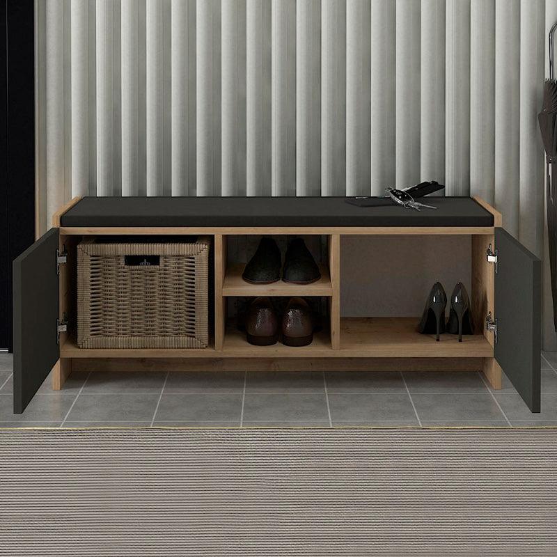 Παπουτσοθήκη Verly Χρώμα Sapphire Oak - Ανθρακί 110x33,2x43εκ.