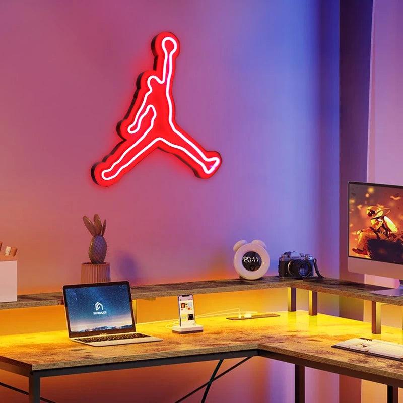 Φωτιστικό LED Neon Basketball Χρώμα Κόκκινο 40x2x42εκ.