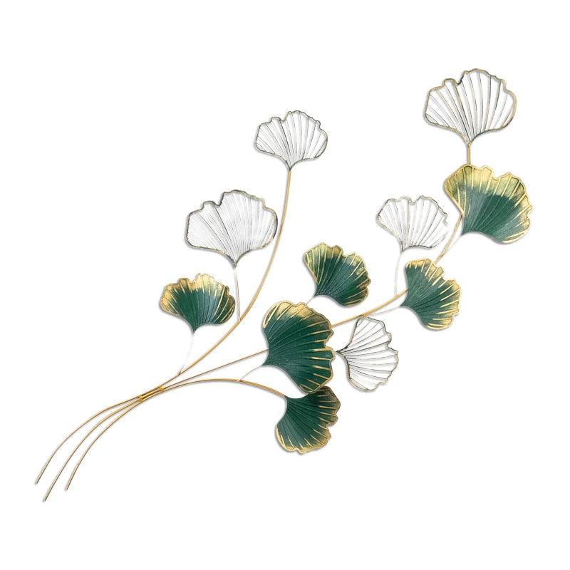Διακοσμητικό Τοίχου Flower Μεταλλικό Χρώμα Χρυσό - Πράσινο 120x100εκ.