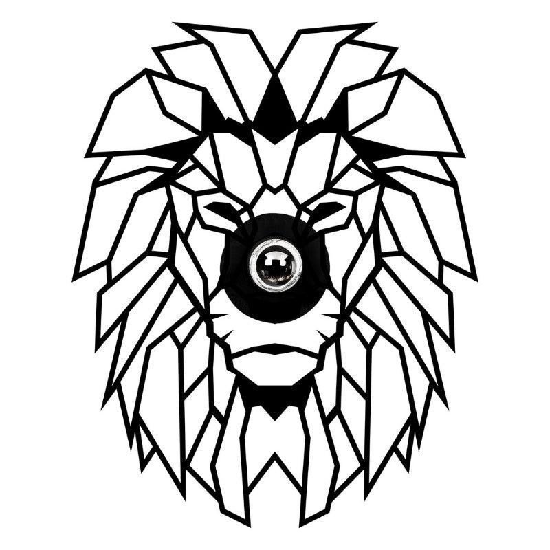 Απλίκα Τοίχου Lion E27 Μεταλλική Χρώμα Μαύρο 39x12x49εκ.