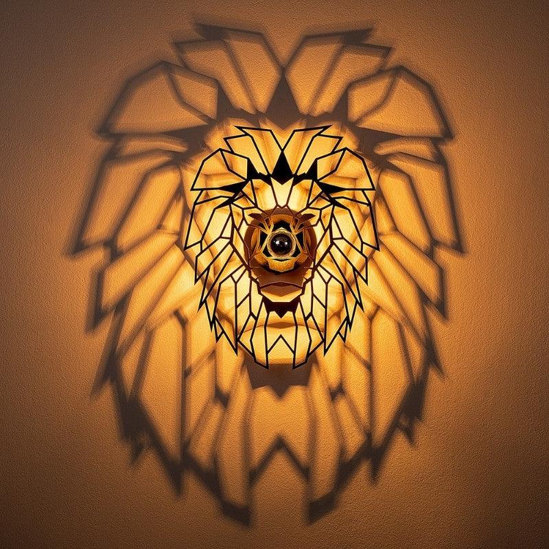 Απλίκα Τοίχου Lion E27 Μεταλλική Χρώμα Μαύρο 39x12x49εκ.