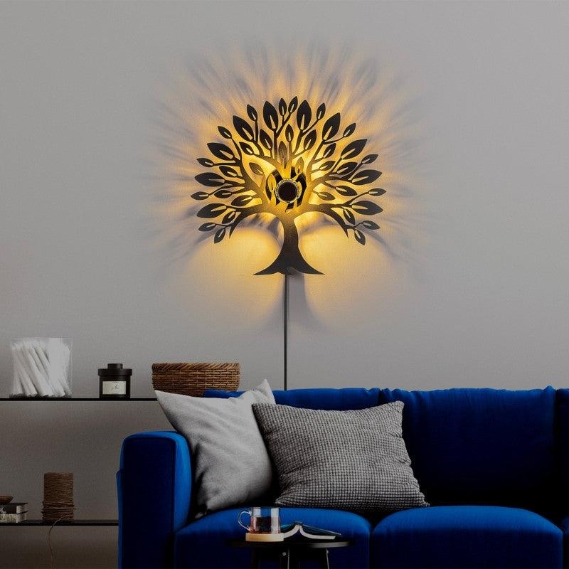 Απλίκα Τοίχου Tree E27 Μεταλλική Χρώμα Μαύρο 50x9x46εκ.