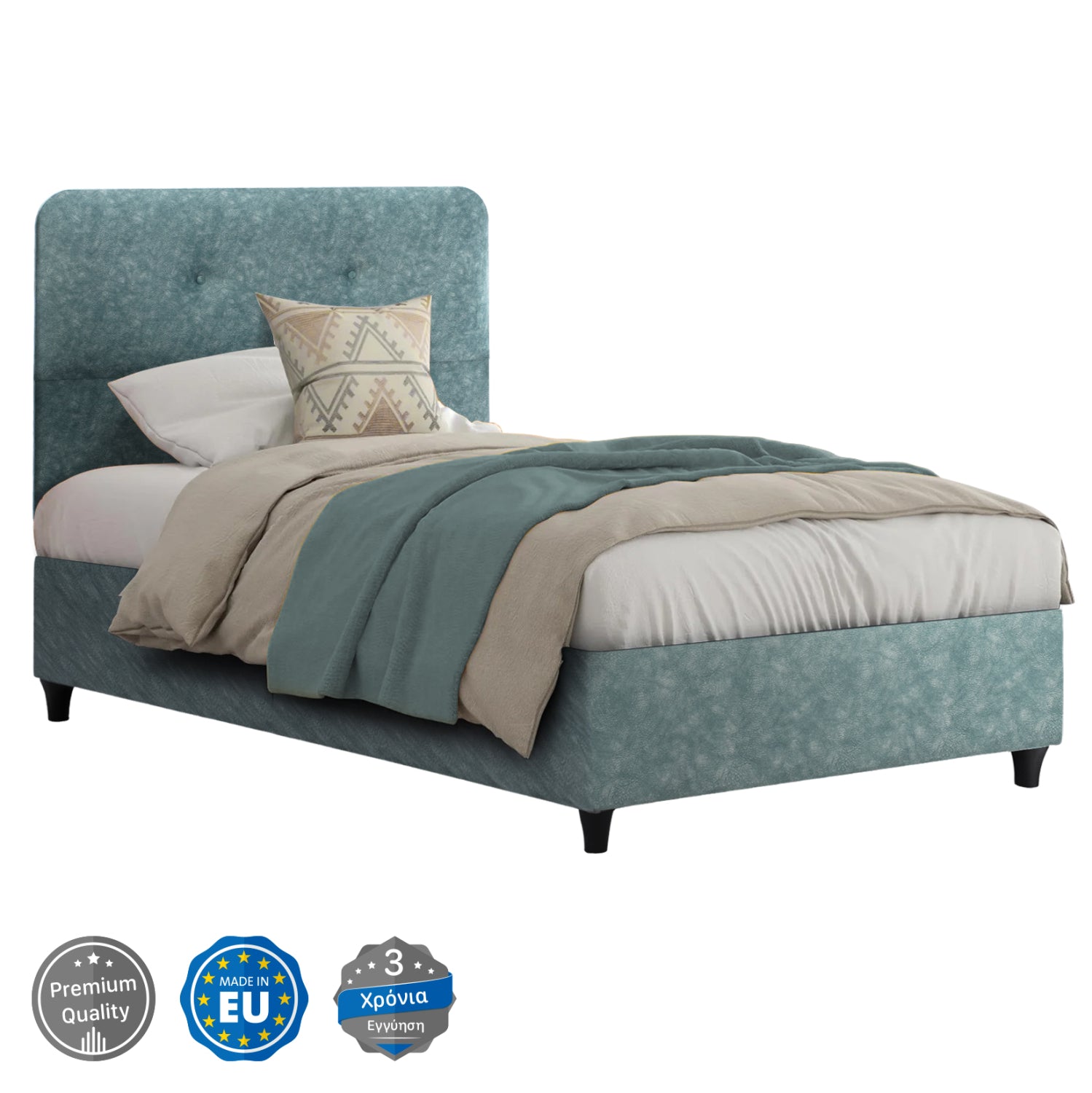 Κρεβατι Dolores Light Green Για Στρωμα 120X200 Εκ.