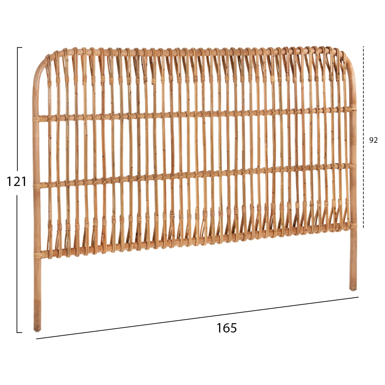Κεφαλαρι Κρεβατιου Merma Σε Φυσικο Χρωμα Rattan 165X5X121Yεκ.