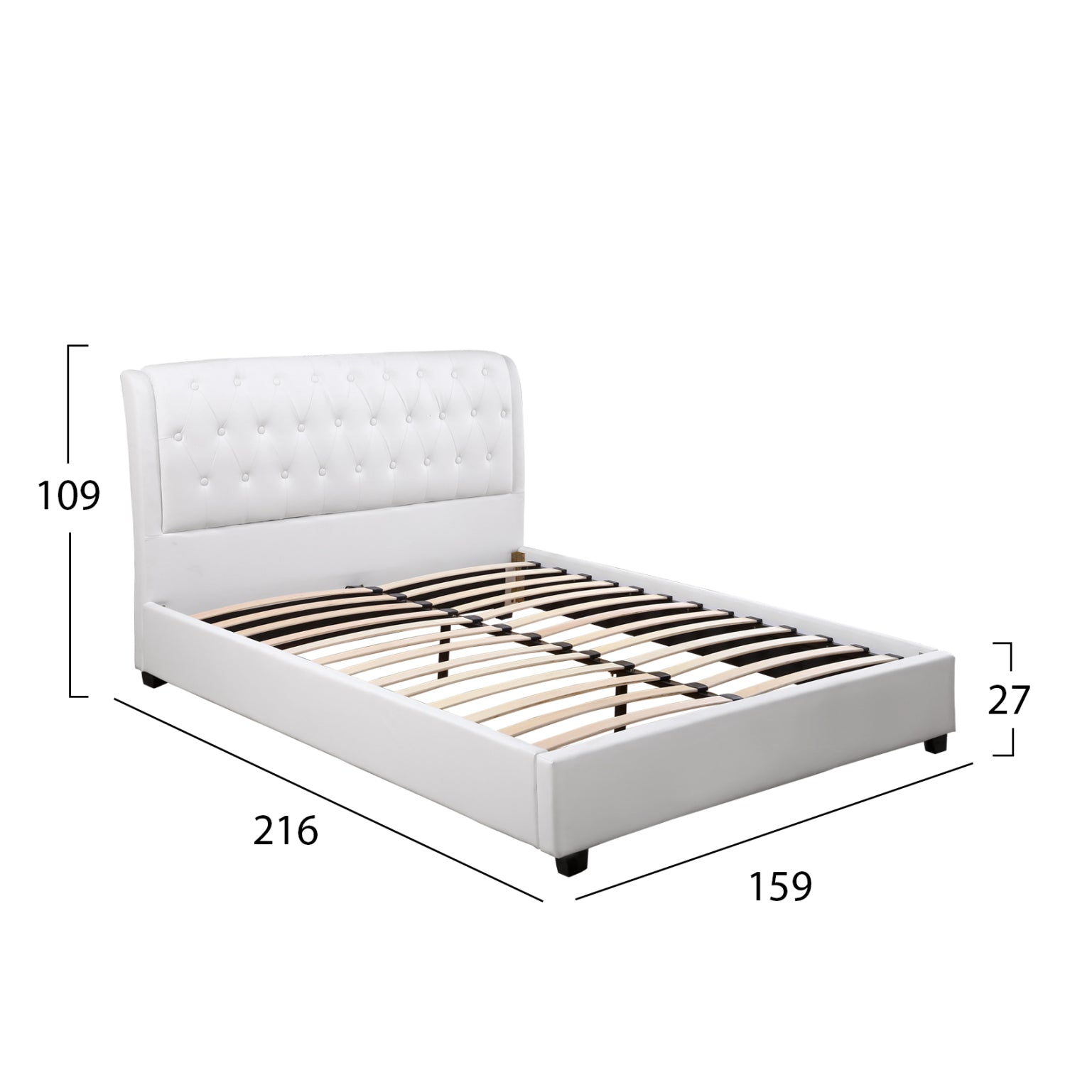 Κρεβατι Odalys 150X200 Εκ. Με Pu Λευκο